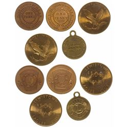 Five Lewistown Fraternal Tokens