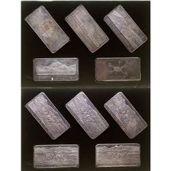 Set of Five Silver Art Bars from Idaho