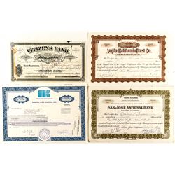 California Bank Stock Certificates