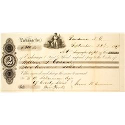 1857 Panama Second of Exchange