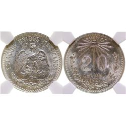 Silver 20 centavo coin (1921)