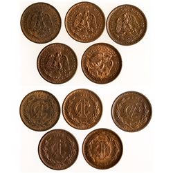 Group of centavo Mexican coins