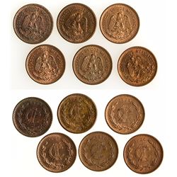 Group of centavo Mexican coins