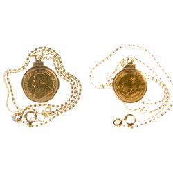 South Africa 1/10 oz Gold Krugerrand Coin Necklace