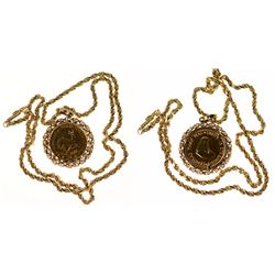 Two Rand South African Gold Coin necklace