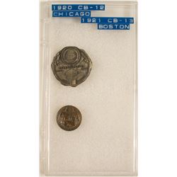 ANA 1920 & 1921 Convention Pin Backs