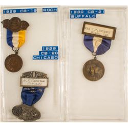 ANA 1928, 1929, & 1930 Convention Badges