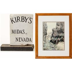 Marble Saloon Sign from Midas, Nevada