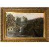 Image 1 : Oil Painting of Stone Building by Stream