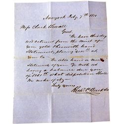 1850s Letter Discussing Gold Dust Sent