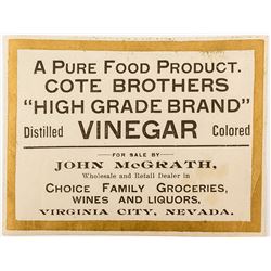 John McGrath Virginia City Label