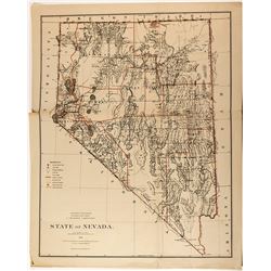 Large Nevada State Map (1879)