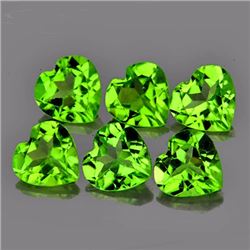 Natural Peridot Hearts 4.25 Carats - VVS