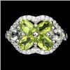 Image 2 : Natural Peridot & Light Tea Green Amethsyt Ring