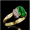 Image 2 : Natural Imperial Jade/Jadite Solid Gold Ring - GIA