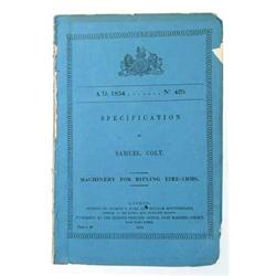 1854 MANUAL BY SAMUEL COLT FOR RIFLING FIREARMS