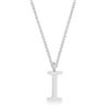 Image 1 : Elaina Rhodium Stainless Steel I Initial Necklace