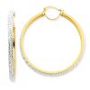 Image 1 : 14K 40Mm Crystal Hoop Earrings