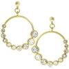 Image 1 : Golden Graduated Cubic Zirconia Circle Earrings