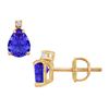 Image 1 : Diamond and Sapphire Stud Earrings : 14K Yellow Gold - 2.04 CT TGW