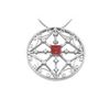 Image 1 : Ruby and Diamond Pendant : 14K White Gold - 1.75 CT TGW