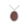 Image 1 : 14K White Gold Chocolate Chalcedony and Diamond Pendant 16.00 CT TGW