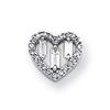 Image 1 : 14K White Gold AA Quality Completed Diamond Vintage Heart Pendant