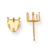 Image 1 : 14Ky Heart 6-Prong Snap-In 6.0Mm Earring Setting