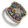 Image 1 : Sterling Silver W/14K Multi Gemstone & Diamond Ring