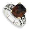 Image 1 : Sterling Silver W/14K Smoky Quartz Ring