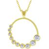 Image 1 : Golden Graduated Cubic Zirconia Circle Pendant