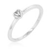 Image 1 : Clear Heart Solitaire Ring