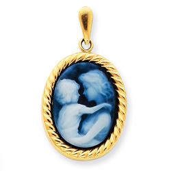 14K Everlasting Love Cameo W/Sentiment Pendant