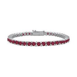 Ruby Tennis Bracelet in 14K White Gold 4.00 CT TGW