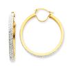 Image 1 : 14K 30Mm Crystal Hoop Earrings