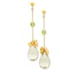 Image 1 : 14K Green Quartz, Citrine And Peridot Post Earrings