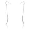 Image 1 : Luna 0.5ct CZ Rhodium Delicate Moon Drop Earrings