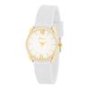 Image 1 : Mina Gold Classic Watch With White Rubber Strap
