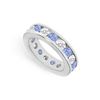 Image 1 : Tanzanite and Diamond Channel-Set Eternity Band : 14K White Gold - 4.00 CT TGW