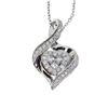 Image 1 : 14K White Gold Bypass Diamond Heart Pendant With 18" Chain