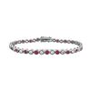 Image 1 : Ruby and Diamond Tennis Bracelet : 18K White Gold - 3.00 CT TGW
