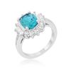 Image 1 : Chrisalee 3ct Aqua CZ Rhodium Classic Ring