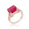 Image 1 : Charlene 6.2ct Ruby CZ Rose Gold Classic Statement Ring