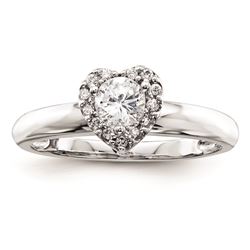 14K White Gold Diamond  Bridal Engagement Semi Mount Ring