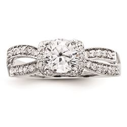 14K White Gold Semi Mount Diamond Engagement Ring