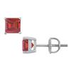Image 1 : Ruby Stud Earrings : 14K White Gold - 2.00 CT TGW