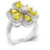 Image 1 : Yellow Cubic Zirconia Daisy Ring