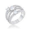 Image 1 : Beatrice 1.8ct CZ Rhodium Statement Ring