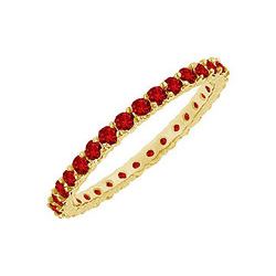 Ruby Eternity Bangle : 14K Yellow Gold - 10.00 CT TGW