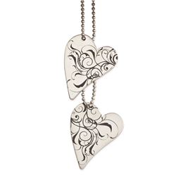 Stainless Steel Vine Rhythm Heart Pendant Necklace